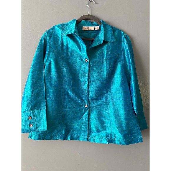 Tops - Women size XL100% Silk Blouse Boho Artsy Anni by Natural Grandma Core Cottage